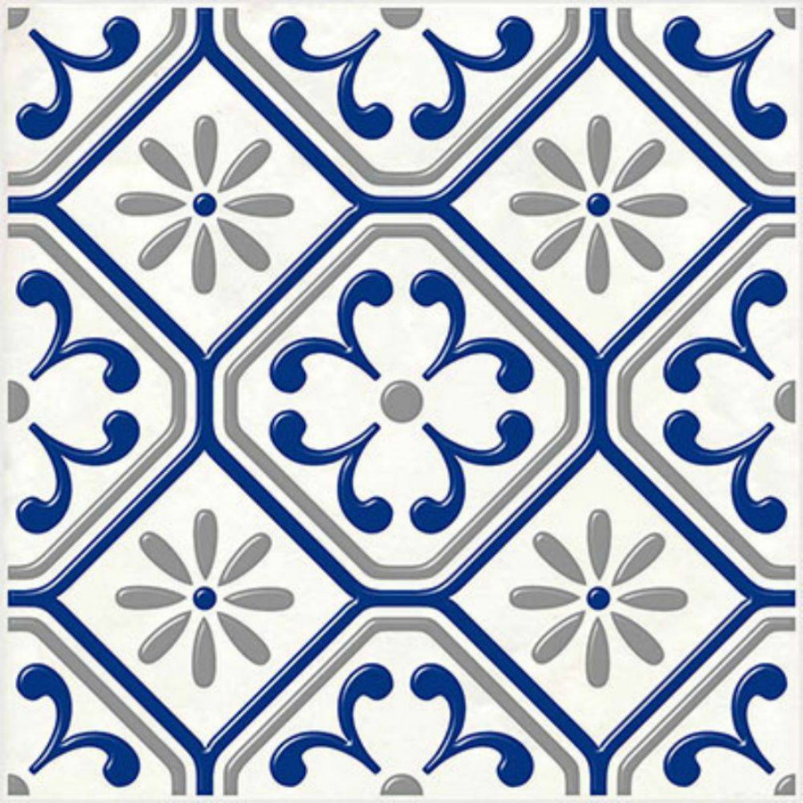 Декор 20x20 7мм Сиди-Бу-Саид 04-01-1-14-03-65-1000-1 Серый глянцевая белый Нефрит Керамика