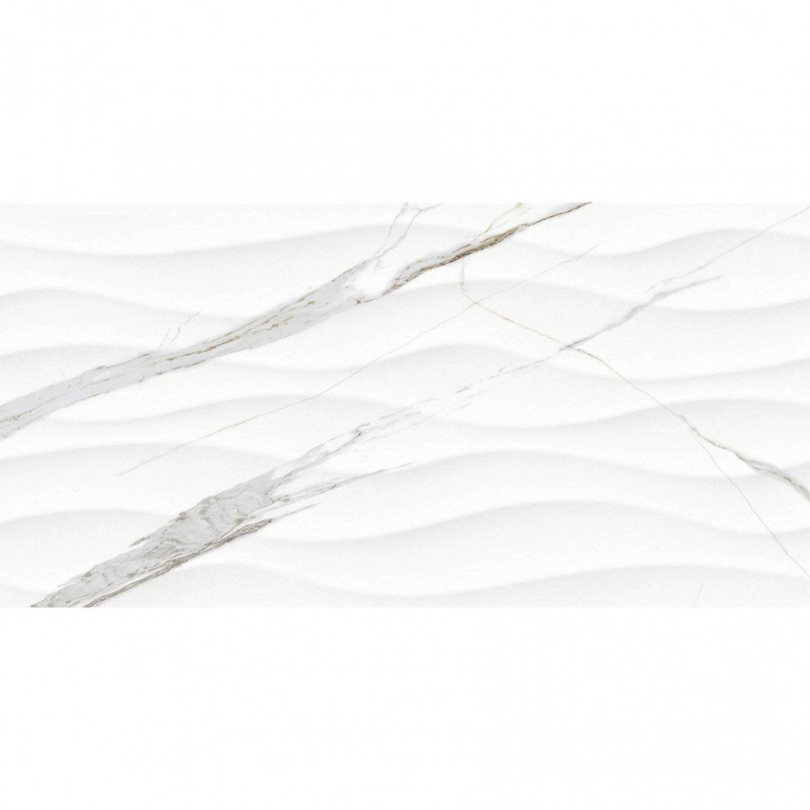 Керамическая плитка 60x30 8.5мм Махаон TP3604SWAY Рельеф Ректификат глянцевая белый Тянь-Шань