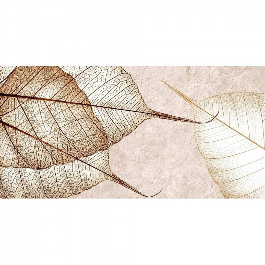 Декор 60x30 8.5мм Ирида TP3688F1 Листья 1 Ректификат глянцевая бежевый Тянь-Шань