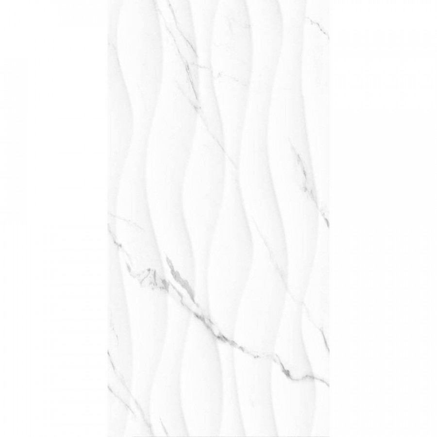 Керамическая плитка 60x30 8.5мм Галатея TP3601SWAY Рельеф Ректификат глянцевая белый Тянь-Шань