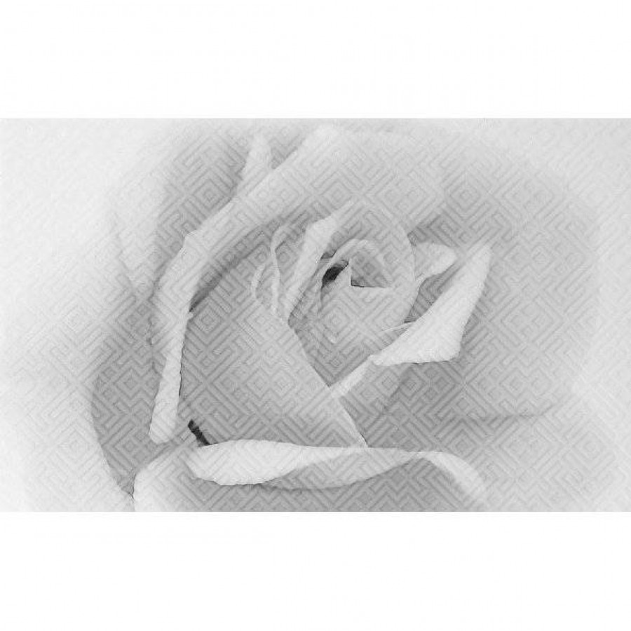 Декор 40x25 9мм Камелия 10301001885 Черн 02 глянцевая белый Шахтинская плитка