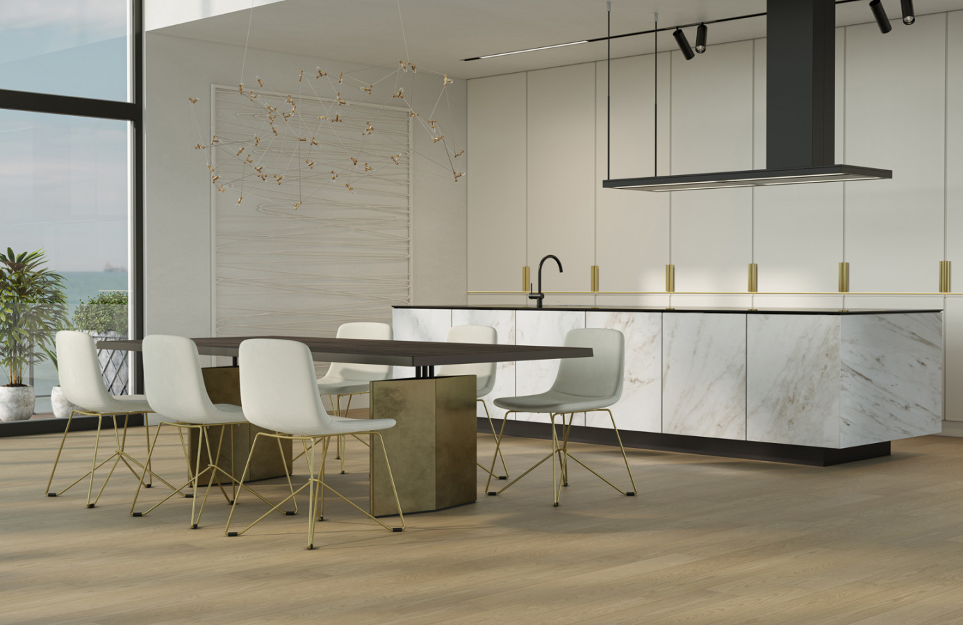 Кварцевый паркет Классик Дуб Карельский 419 7/1,2 1220x152 Quartz Parquet
