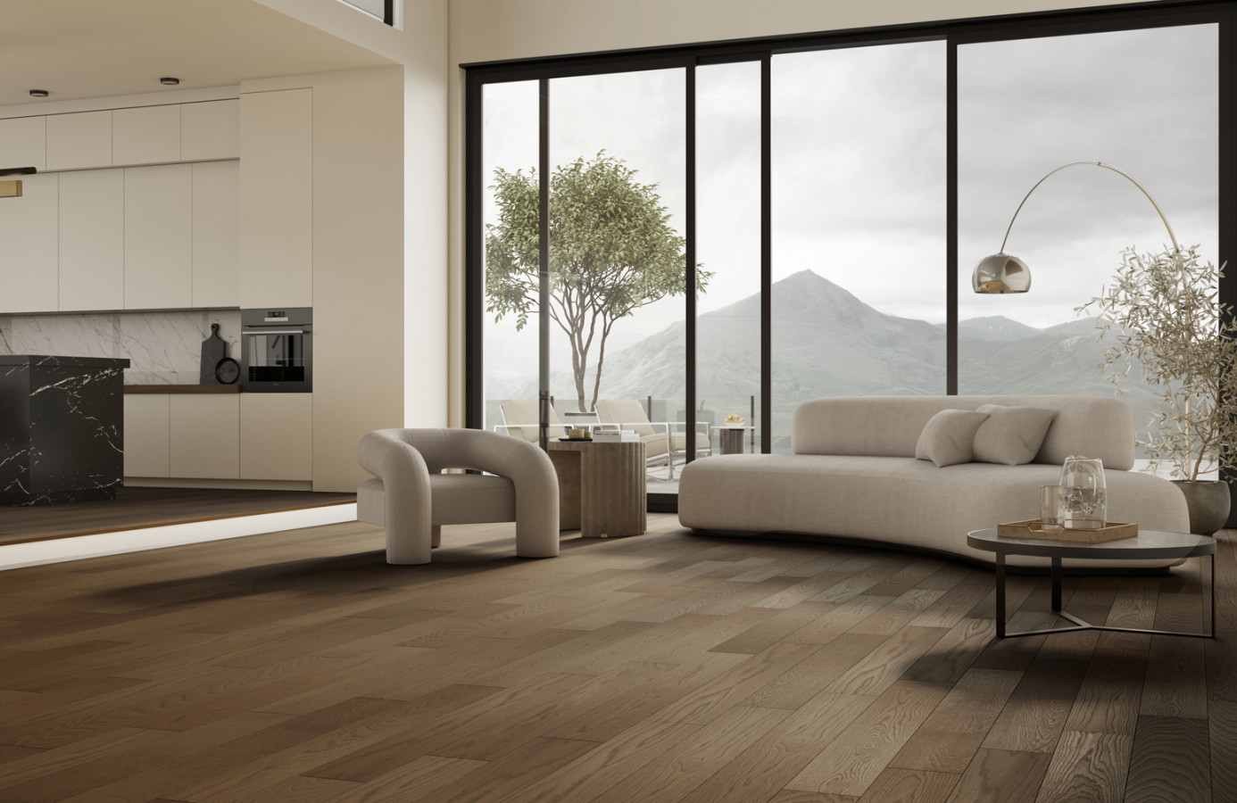 Кварцевый паркет Классик Дуб Брауни 413 7/1,2 1220x152 Quartz Parquet