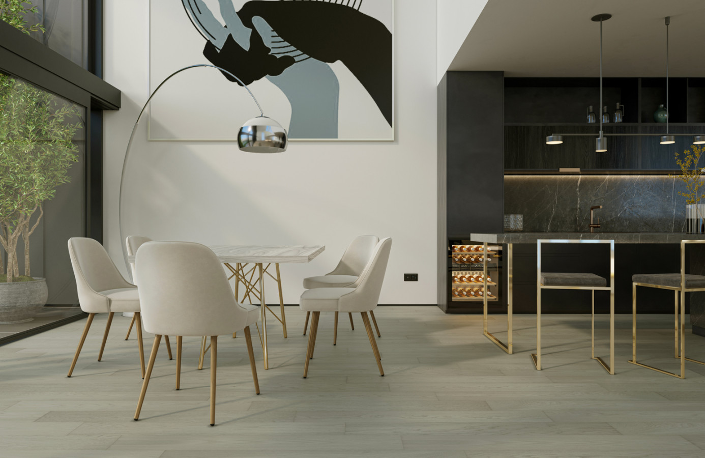 Кварцевый паркет Классик Дуб Песочный 408 7/1,2 1220x152 Quartz Parquet
