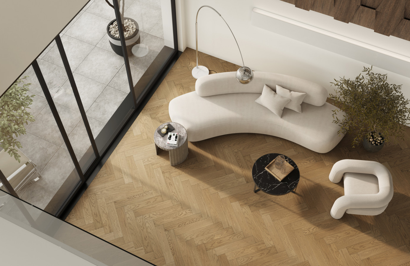 Кварцевый паркет Английская Ёлка Дуб Рустикальный 33-410 5/0,6 635x127 Quartz Parquet