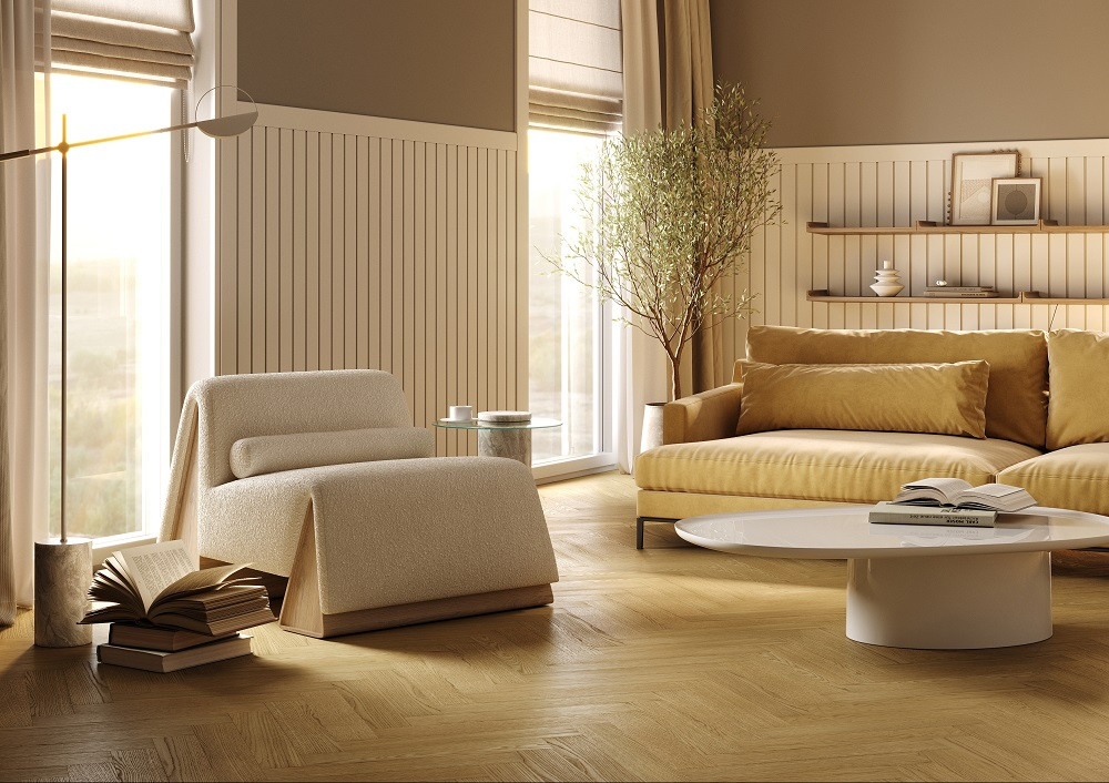 Кварцевый паркет штучный Дуб Рейн 44-33429 5/0,6 400x100 Quartz Parquet