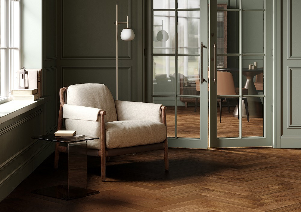 Кварцевый паркет штучный Орех Американский 44-400-29 5/0,6 400x100 Quartz Parquet