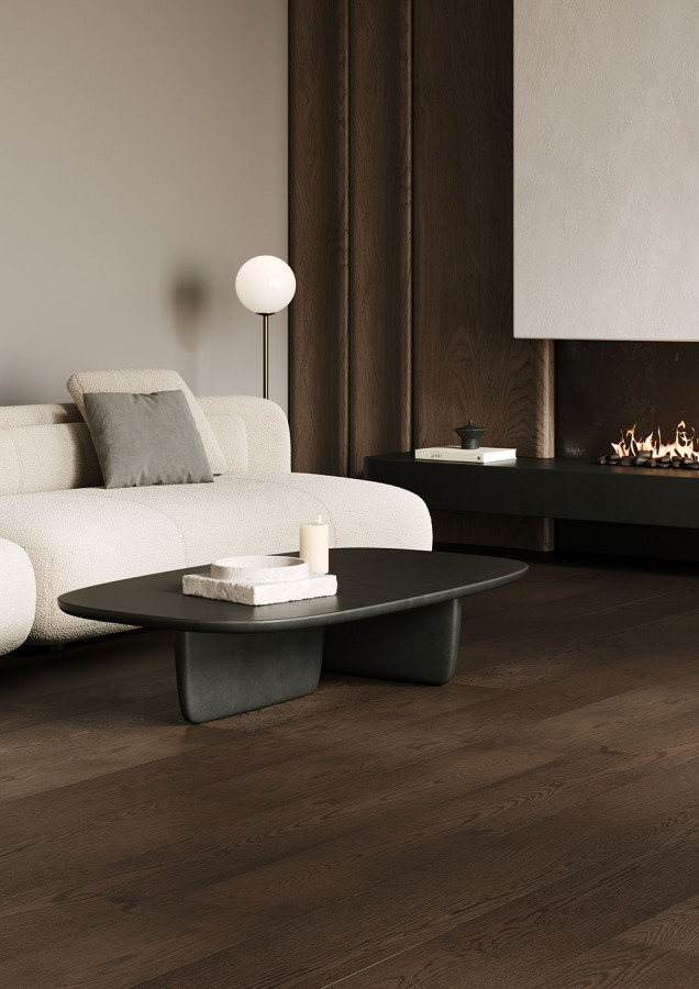 Кварцевый паркет Престиж Дуб Трюфельный 1258-03 1900x190 Quartz Parquet