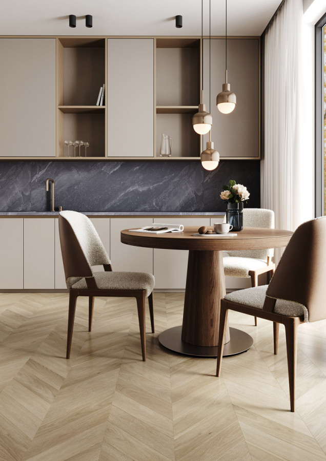 Кварцевый паркет Французская ёлка 99-405 Дуб Лимба 400x100 Quartz Parquet