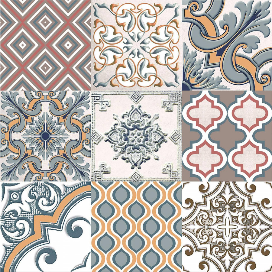Керамическая плитка 42x42 9мм Eclipse 505793002 Ornament матовая многоцветный Azori