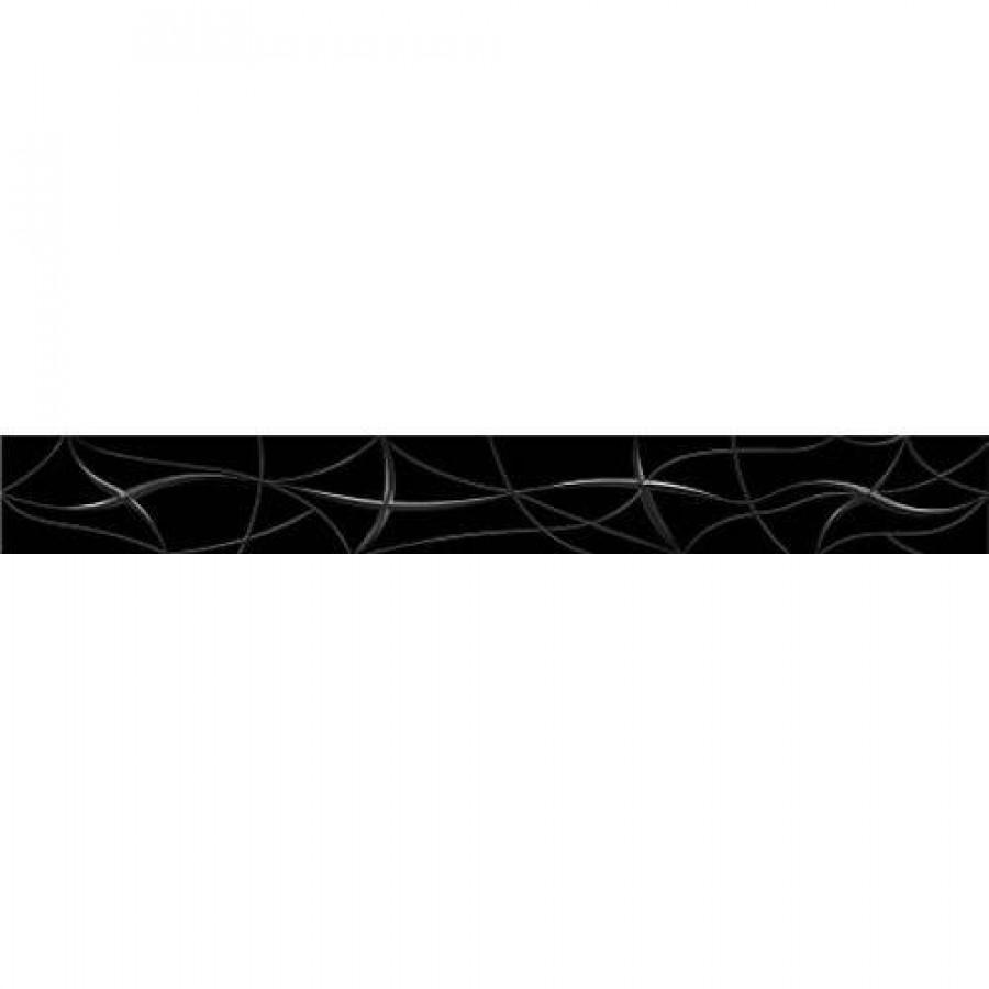 Бордюр 51x6 9мм Vela 587111002 Nero Stella глянцевая черный Azori