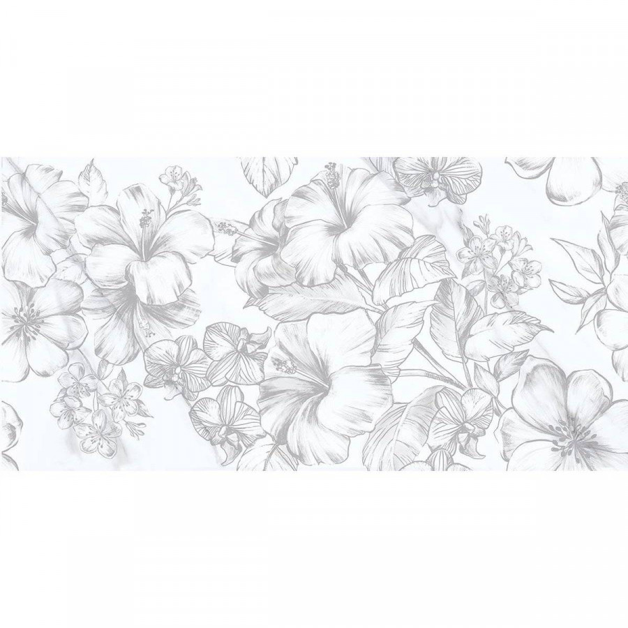 Керамическая плитка 63x32 9.5мм Carrara 00-00108694 Flowers матовая белый Azori