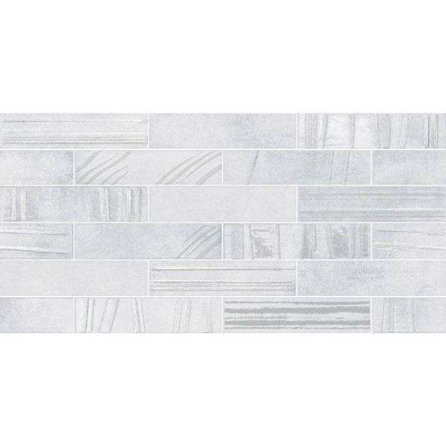 Декор 60x30 8мм Синай 04-01-1-18-05-01-2346-0 Белый Кирпичи матовая серый Belleza