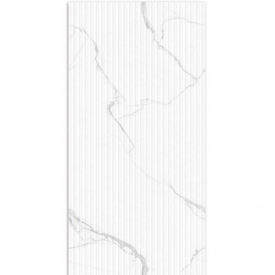 Керамогранит 120x60 8.8мм RS Lentin Statuario Endless Strip Punch матовая белый Belleza