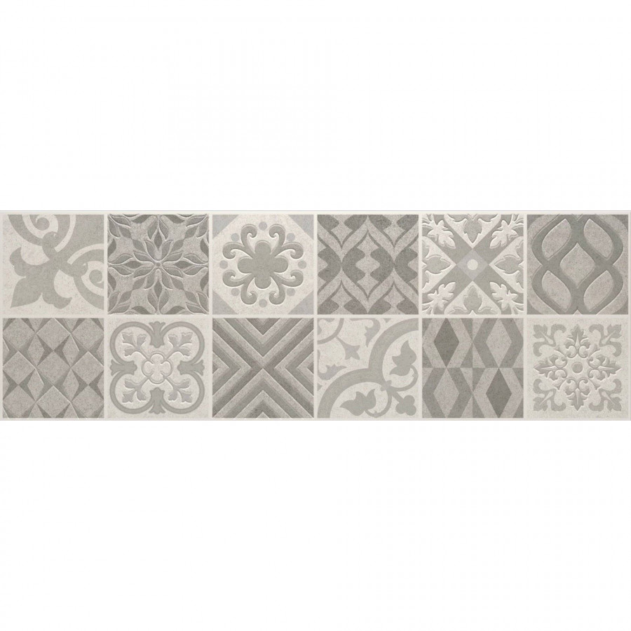 Керамическая плитка 90x30 10мм Reine BND0592 Mosaico Vintage Silver матовая серый Benadresa