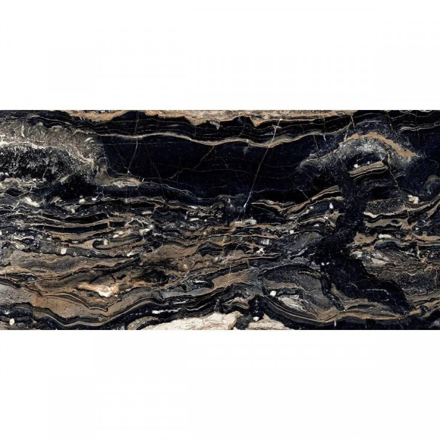 Керамогранит 120x60 9мм Galaxy Black Hi-Glossy полированная черный Bluezone