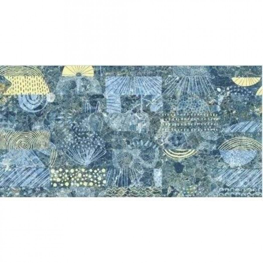 Керамогранит 120x60 9мм Rockstone BZ75841 Azure Decor матовая голубой Bluezone