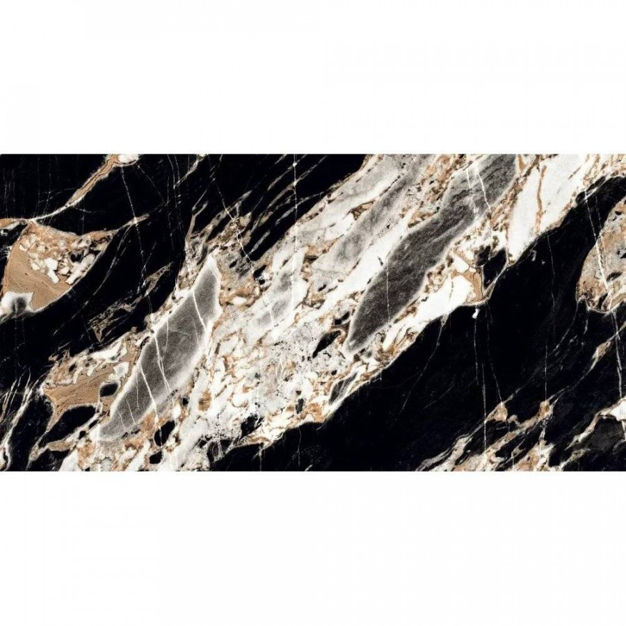 Керамогранит 120x60 9мм Noks Black A Hi-Glossy полированная черный Bluezone