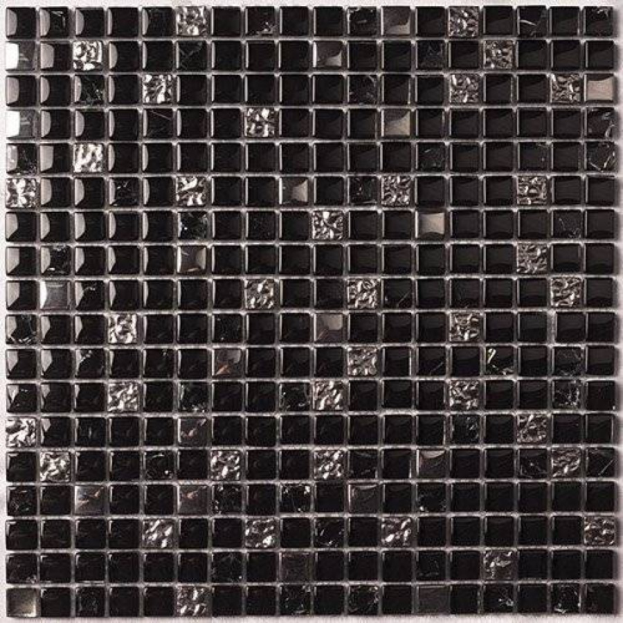 Мозаика 30x30 8мм Dallas (1.5x1.5) глянцевая черный Bonaparte
