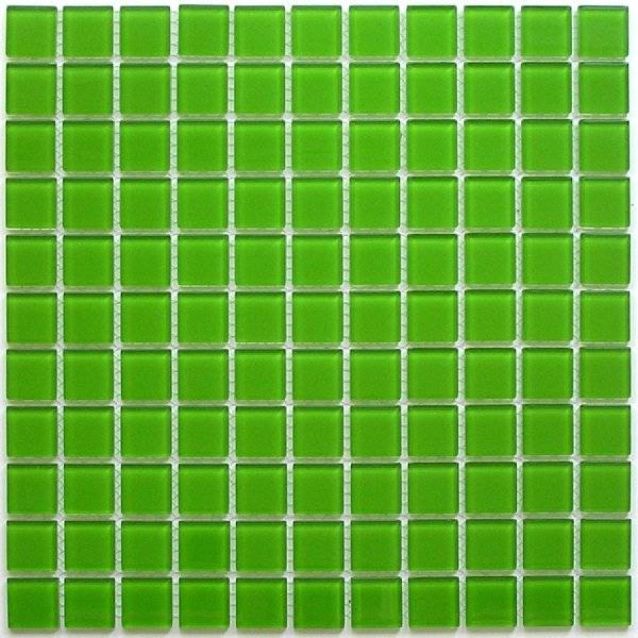 Мозаика 30x30 4мм Green Glass (2.5x2.5) глянцевая зеленый Bonaparte