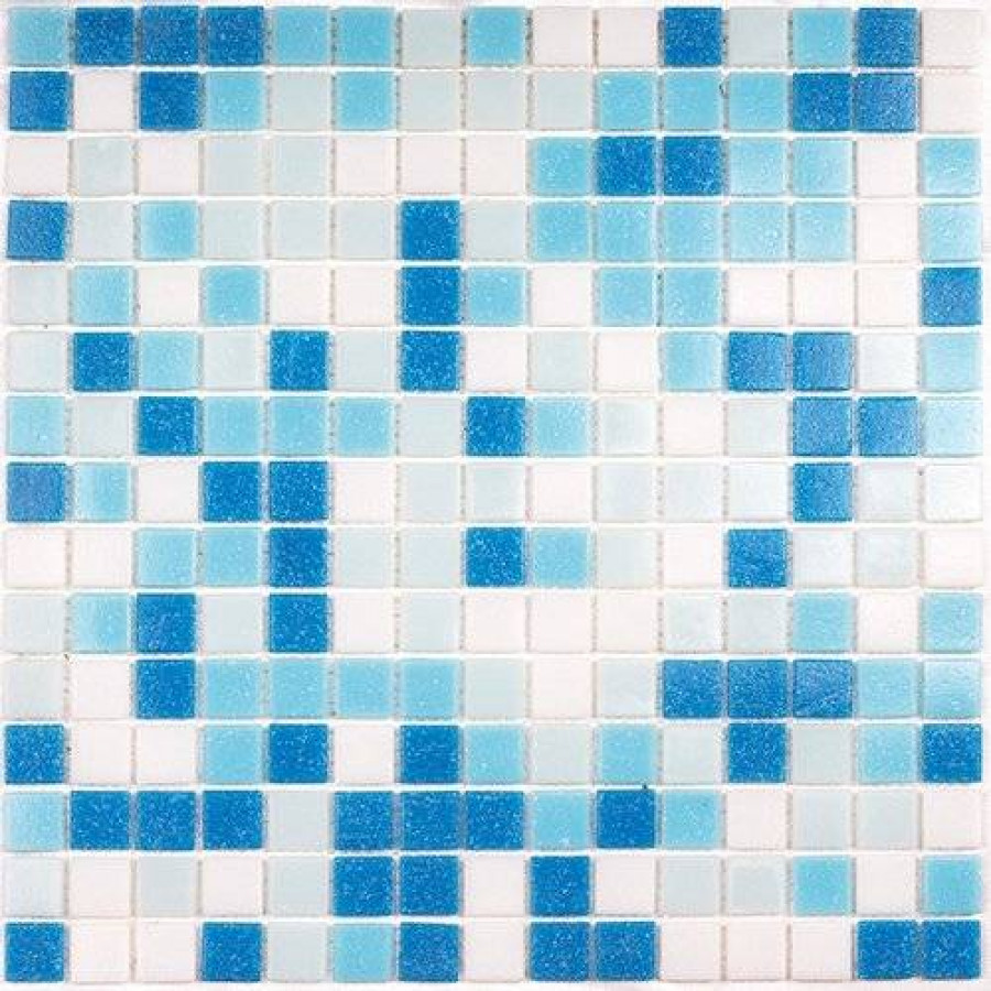 Мозаика 33x33 4мм Aqua 200 (2x2) глянцевая голубой Bonaparte