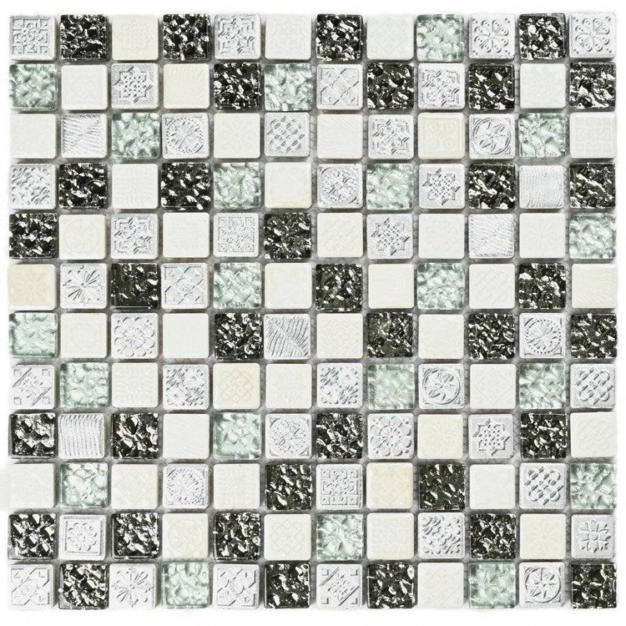 Мозаика 30x30 8мм Bali (2.3x2.3) глянцевая серый Bonaparte