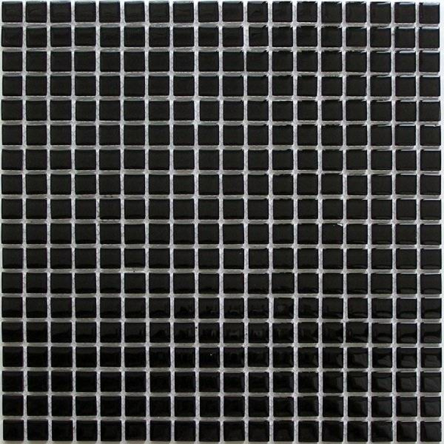 Мозаика 30x30 4мм Super Black (1.5x1.5) глянцевая черный Bonaparte
