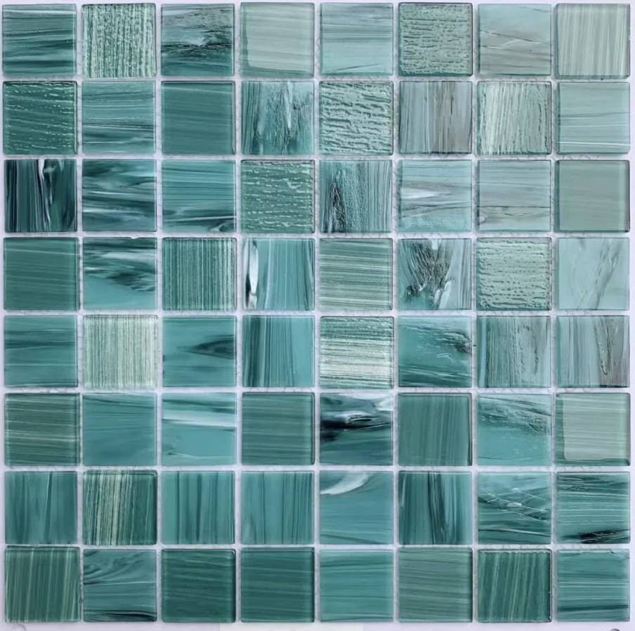 Мозаика 30x30 4мм Стеклянная мозаика Alaska tempo (3.6x3.6) глянцевая голубой Bonaparte