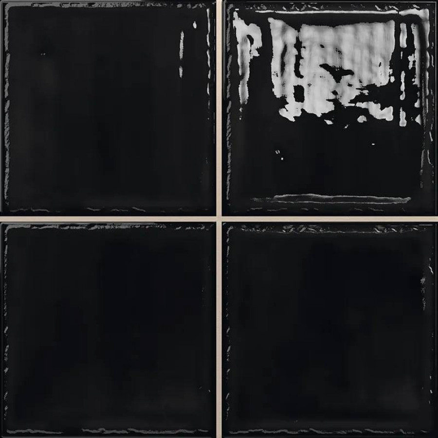 Керамическая плитка 20x20 Noa Black глянцевая черный Absolut Keramika