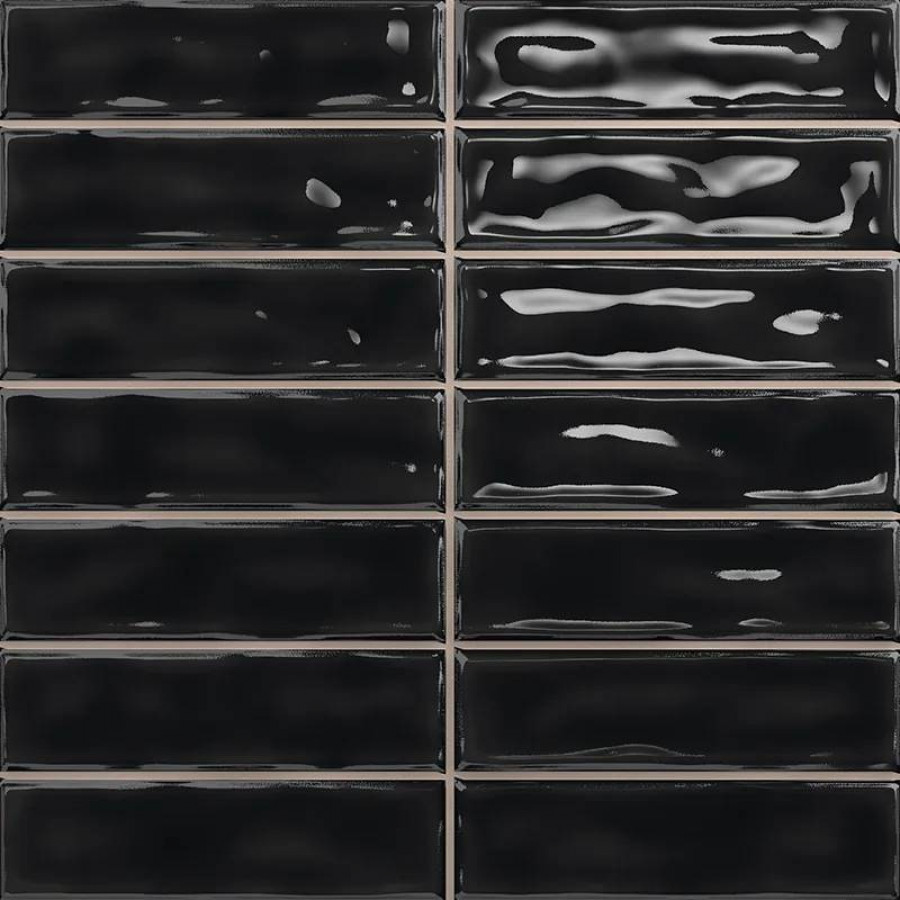 Керамическая плитка 20x20 Sticks Black глянцевая черный Absolut Keramika