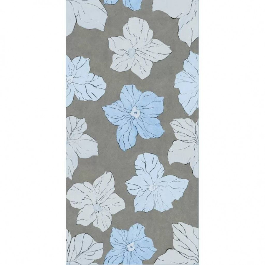 Декор 120x60 7мм Reaction 137828 Flor Cold Naturale Rect матовая голубой Century