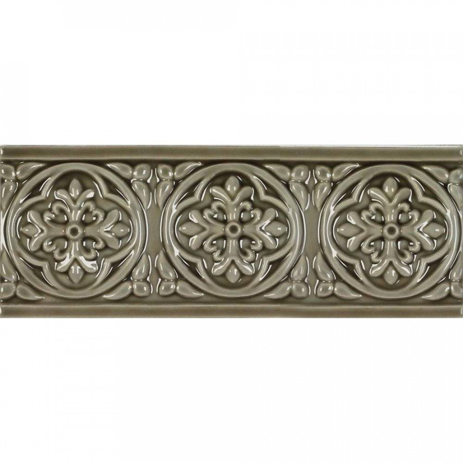 Бордюр 20x8 9мм Studio ADST4004 Relieve Palm Beach Eucalyptus матовая коричневый Adex