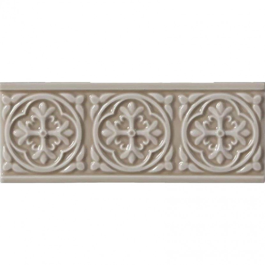 Бордюр 20x8 9мм Studio ADST4003 Relieve Palm Beach Silver Sands глянцевая коричневый Adex