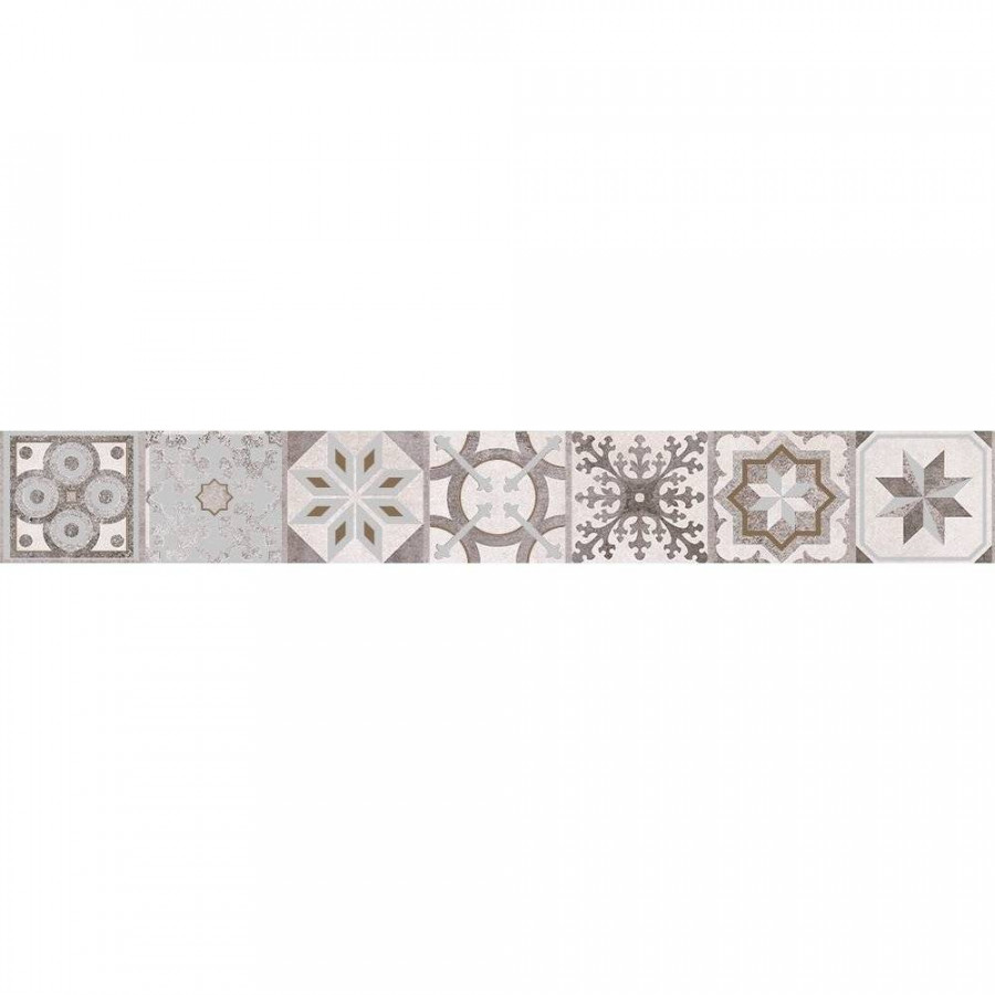 Бордюр 60x8 8.5мм Sonata SO1O451DT Узоры матовая серый Cersanit