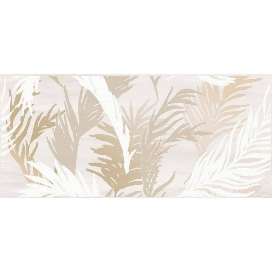 Декор 44x20 8.5мм Atria A15917 Бежевый Листья глянцевая белый Cersanit