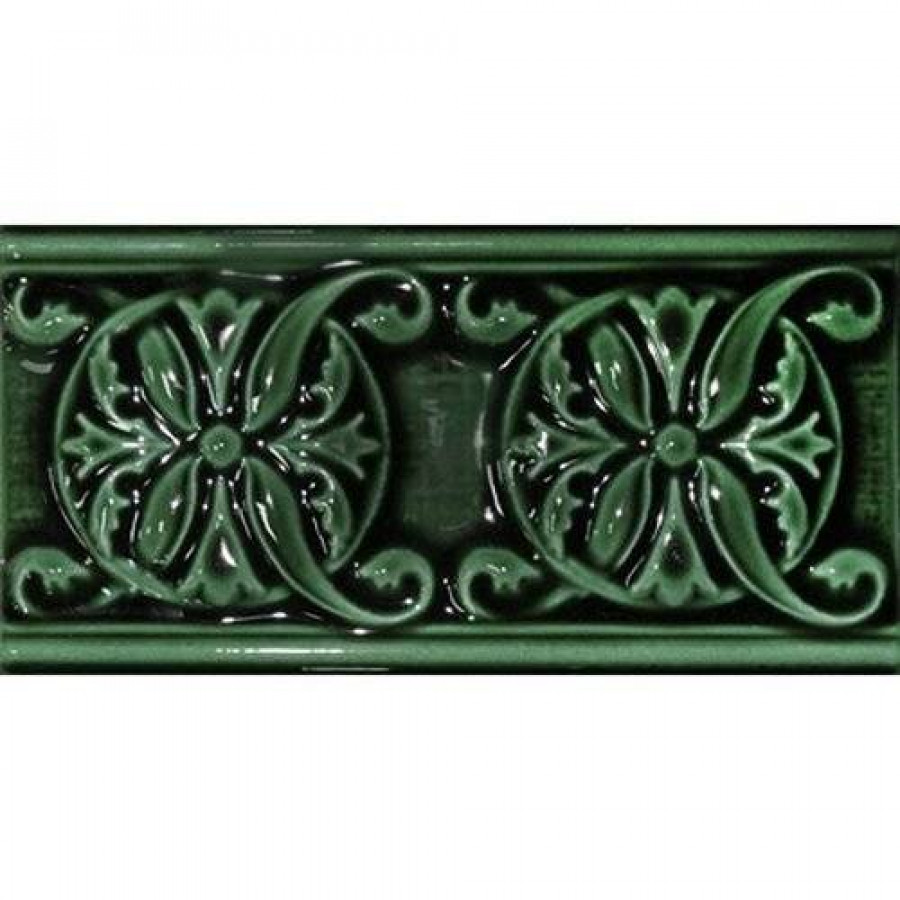 Бордюр 15x8 10мм Plus Classic 10 Esmeralda (Craquele) глянцевая зеленый Cevica