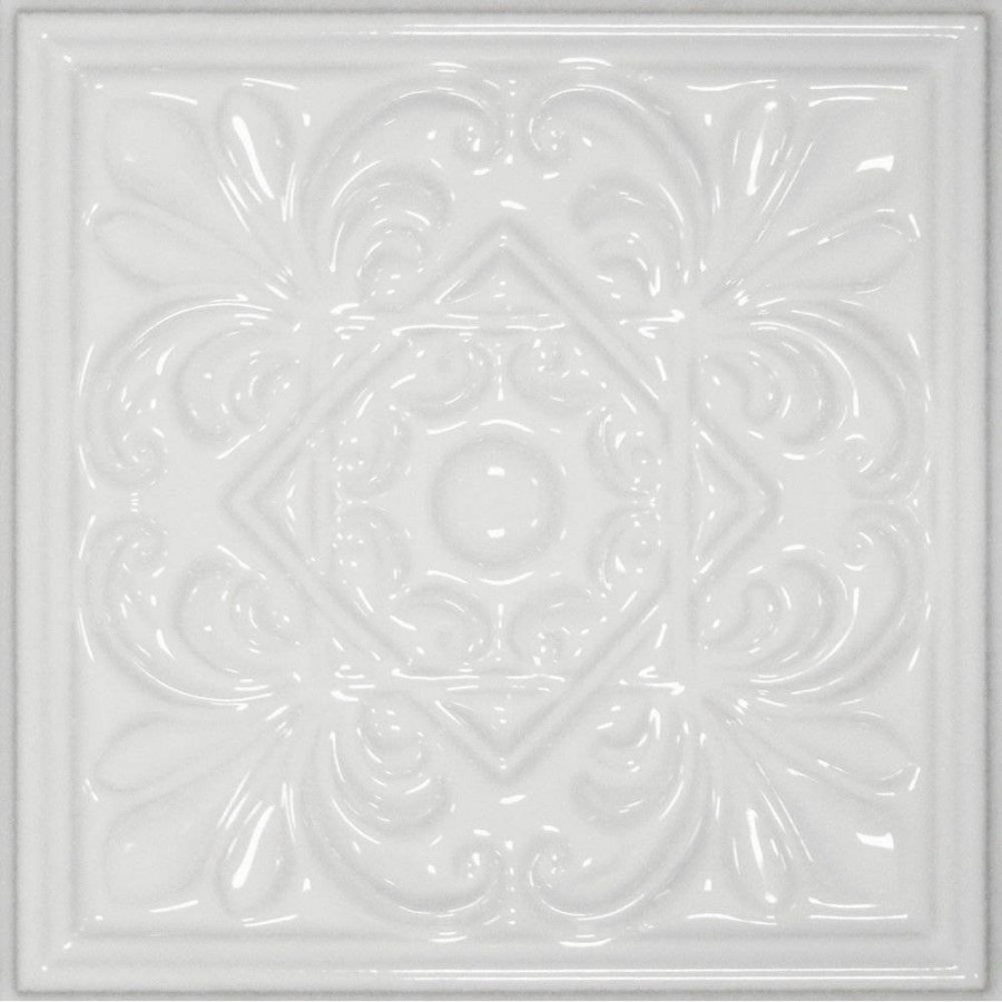 Декор 15x15 10мм Plus Classic 1 White Zinc глянцевая белый Cevica