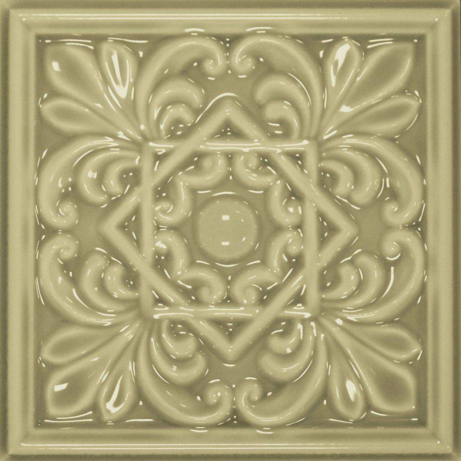 Декор 15x15 10мм Plus Classic 1 Khaki глянцевая зеленый Cevica