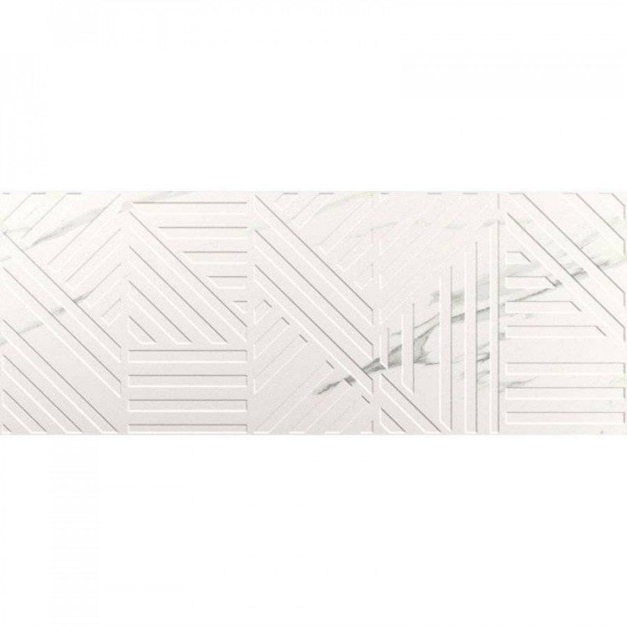 Керамическая плитка 90x35 9мм Akros Cross White матовая белый Click Ceramica