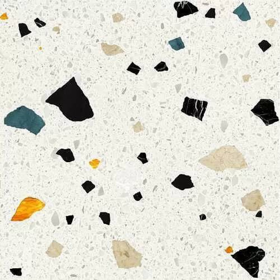 Керамогранит 60x60 10мм Cray А_0003 light shards матовая белый Creto