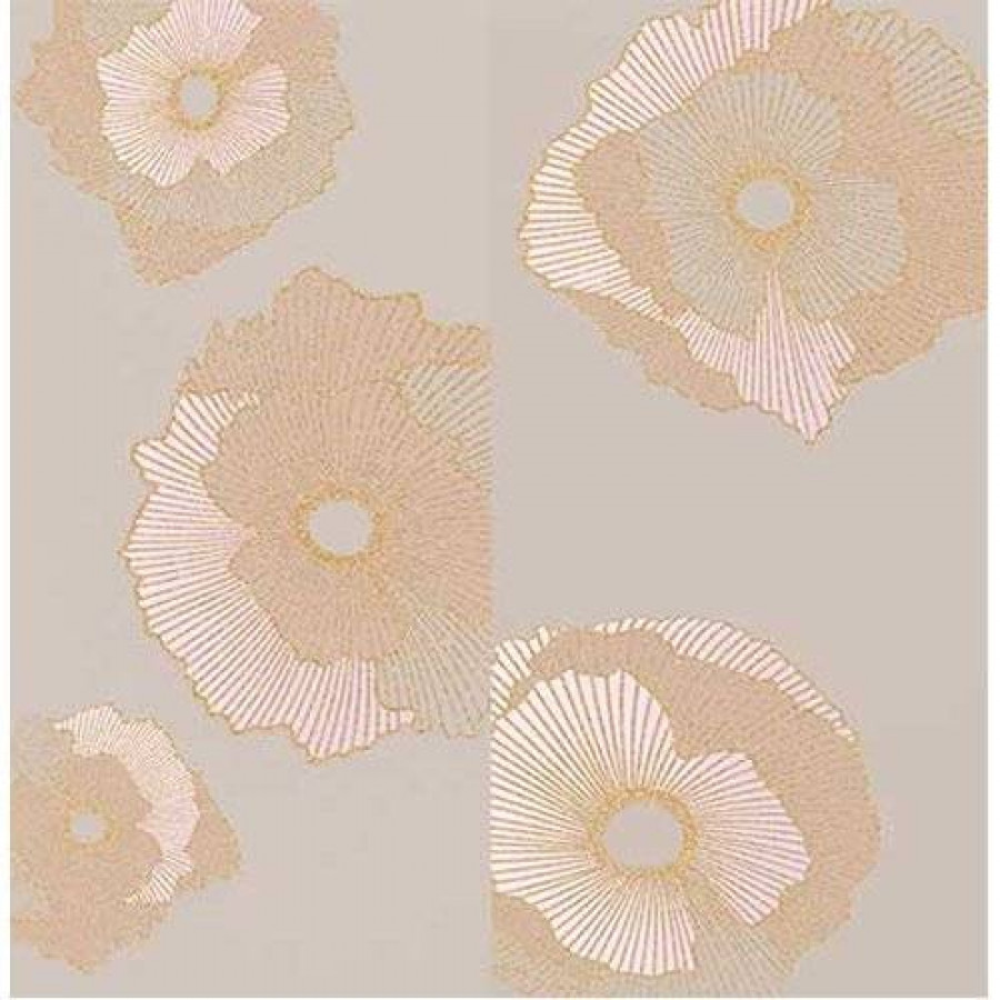 Панно 60x60 9мм Mono 06-01-1-36-03-13-2434-0 Golden Flowers (к-т 2 шт) глянцевая серый Creto