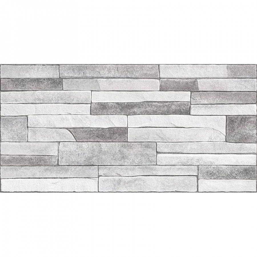 Керамическая плитка 50x25 8мм Discover TWU2550DCV17 Рельефная глянцевая серый Alma Ceramica