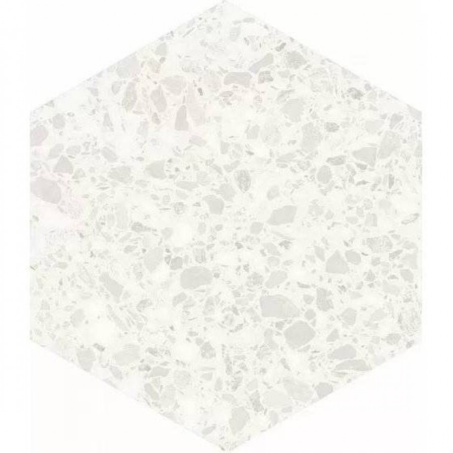 Керамогранит 37x32 8.5мм Terrazzo 123380 White матовая белый Dna Tiles