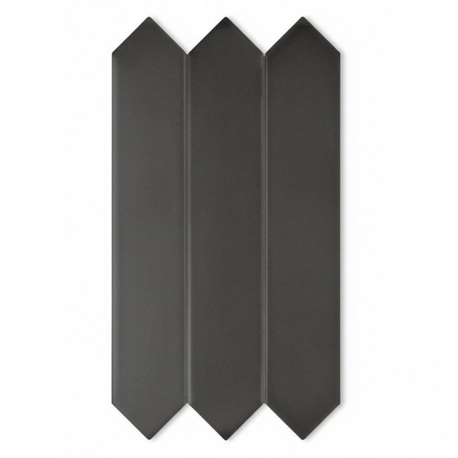 Керамическая плитка 24x4 10мм Candy 128392 Crayon Graphite матовая черный Dna Tiles