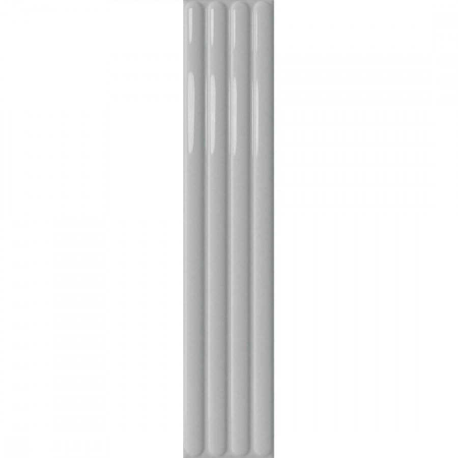 Керамическая плитка 54x11 10мм Plinto Out Grey Gloss глянцевая серый Dna Tiles