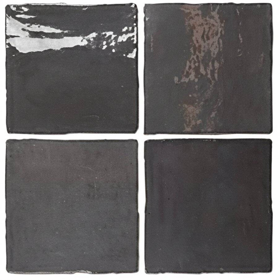 Керамическая плитка 13x13 8мм Flash Bars 124413 Graphite Glossy глянцевая серый Dna Tiles