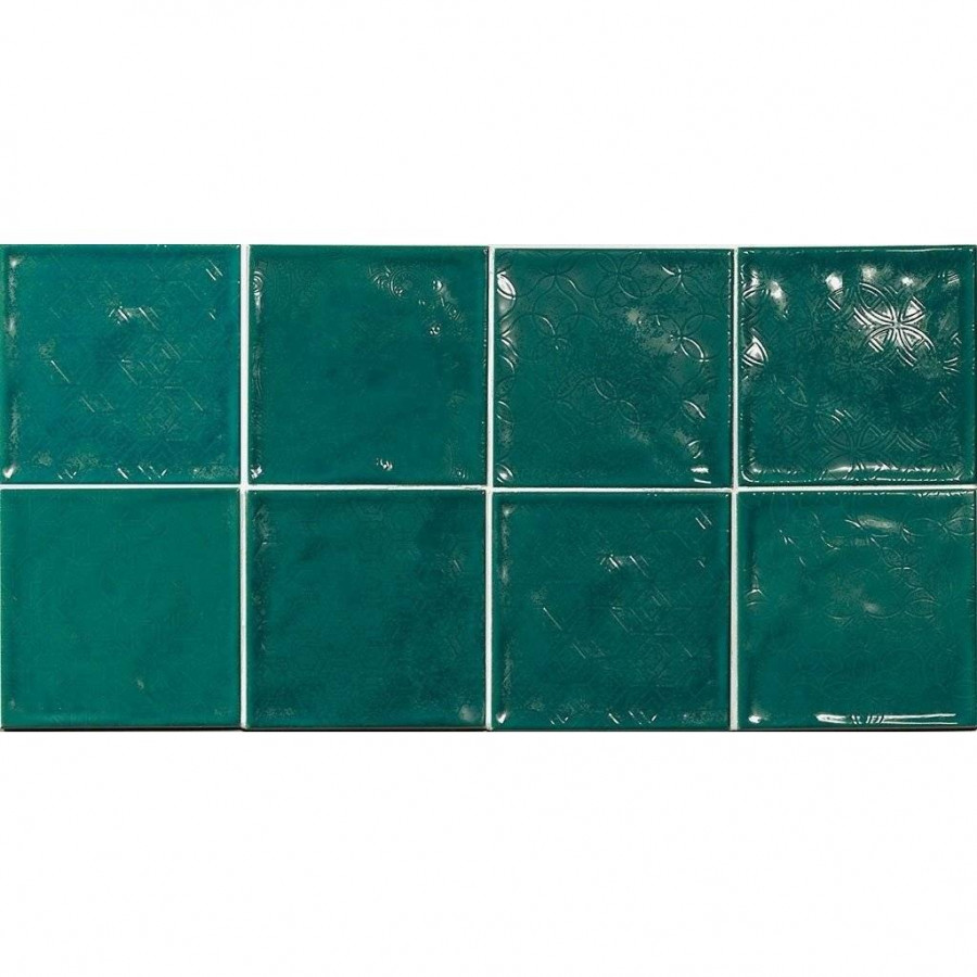 Декор 15x15 9мм Chic Bondi Decorado глянцевая зеленый El Barco