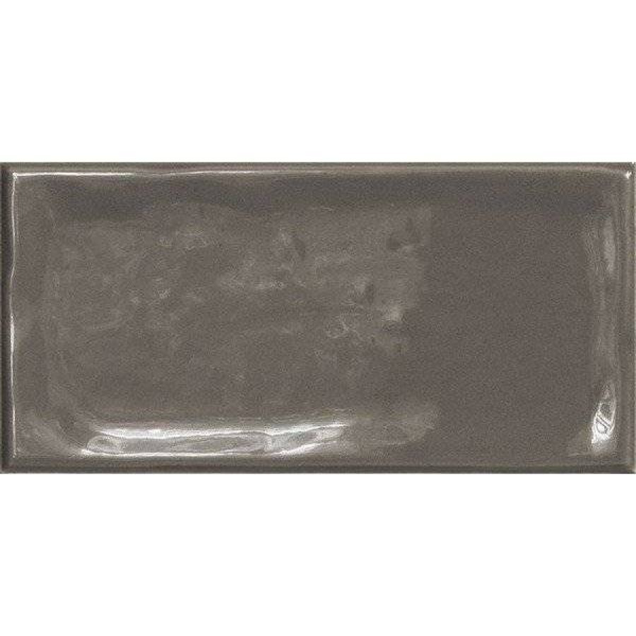 Керамическая плитка 15x8 9мм Alfaro Grafito Br. глянцевая серый El Barco