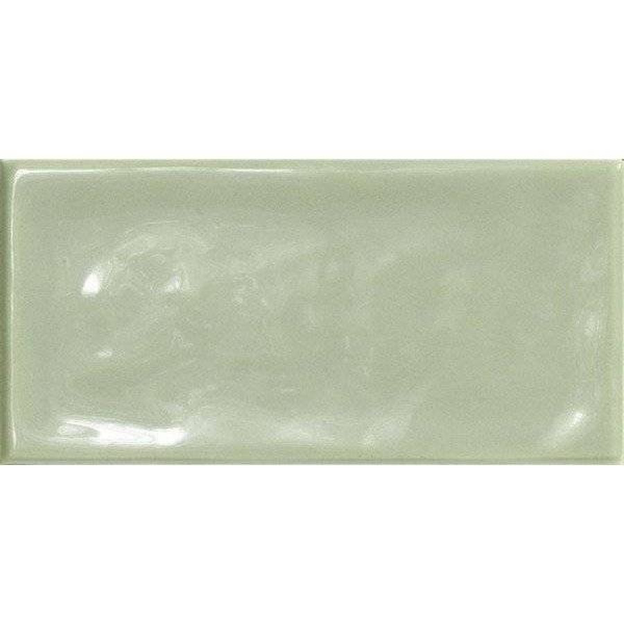Керамическая плитка 15x8 9мм Alfaro Sage Br. глянцевая зеленый El Barco