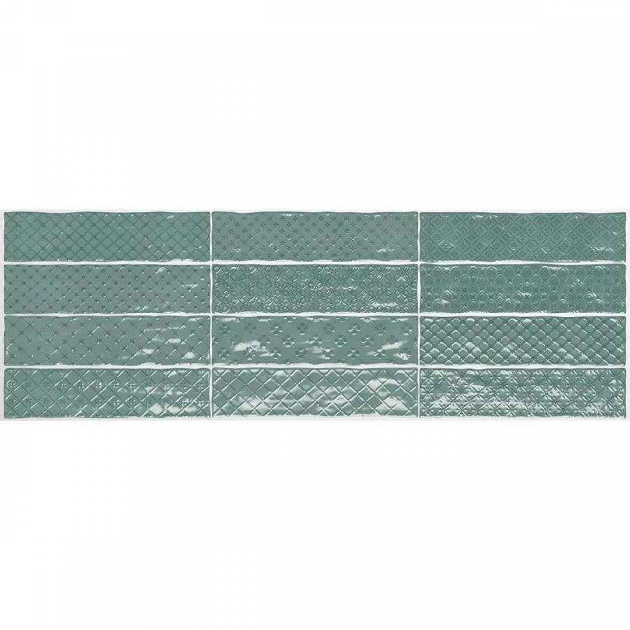 Декор 30x8 9мм Music Verde Decor глянцевая зеленый El Barco